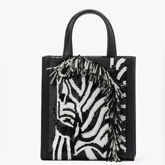 Kate Spade Manhattan Zebra Embellished Mini Tote or Crossbody - Picture 1 of 16